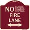 Signmission No Parking Standing or Stopping Fire Lane W/ Bidirectional Arrow Alum Sign, 18" x 18", BU-1818-23613 A-DES-BU-1818-23613 - alternate 1